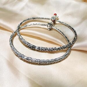 Oxidised Silver Vintage Kada Anklet
