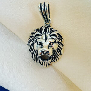 Oxidised Lion Pendant