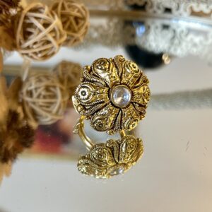 22K Gold Plated Indian Cocktail Ring