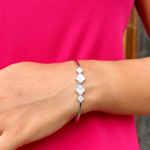 Silver White Alhambra Bracelet