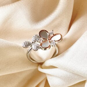 Silver Double Floral Ring