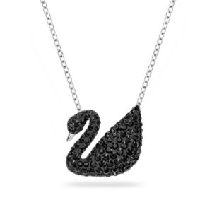 Silver Black Swan Necklace
