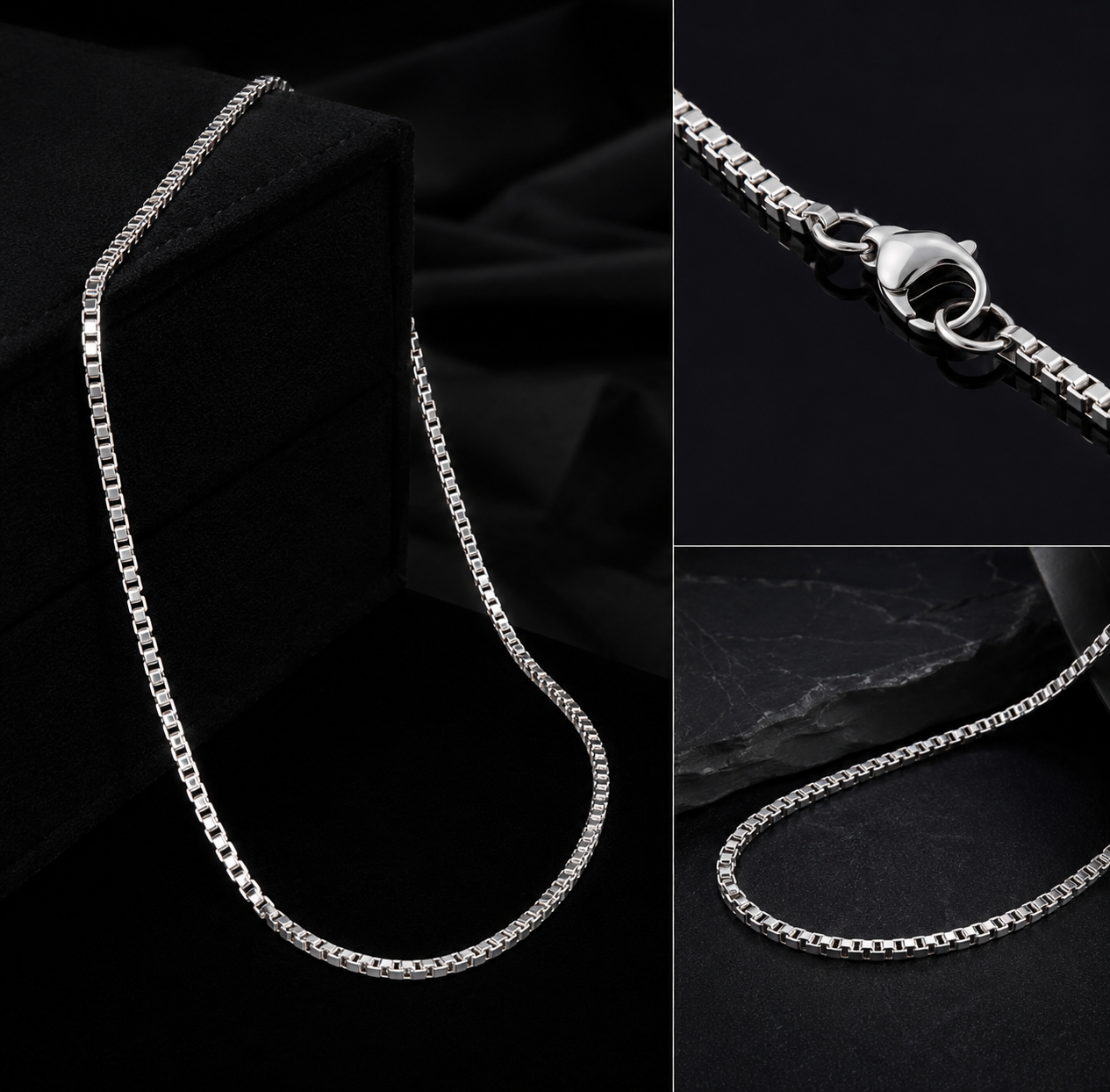 Silver Box Chain For Him - Image 2