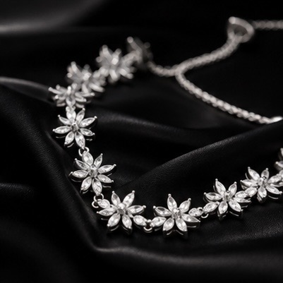 Silver Flower Zircon Bracelet - Image 3