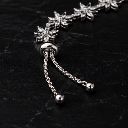 Silver Flower Zircon Bracelet - Image 4