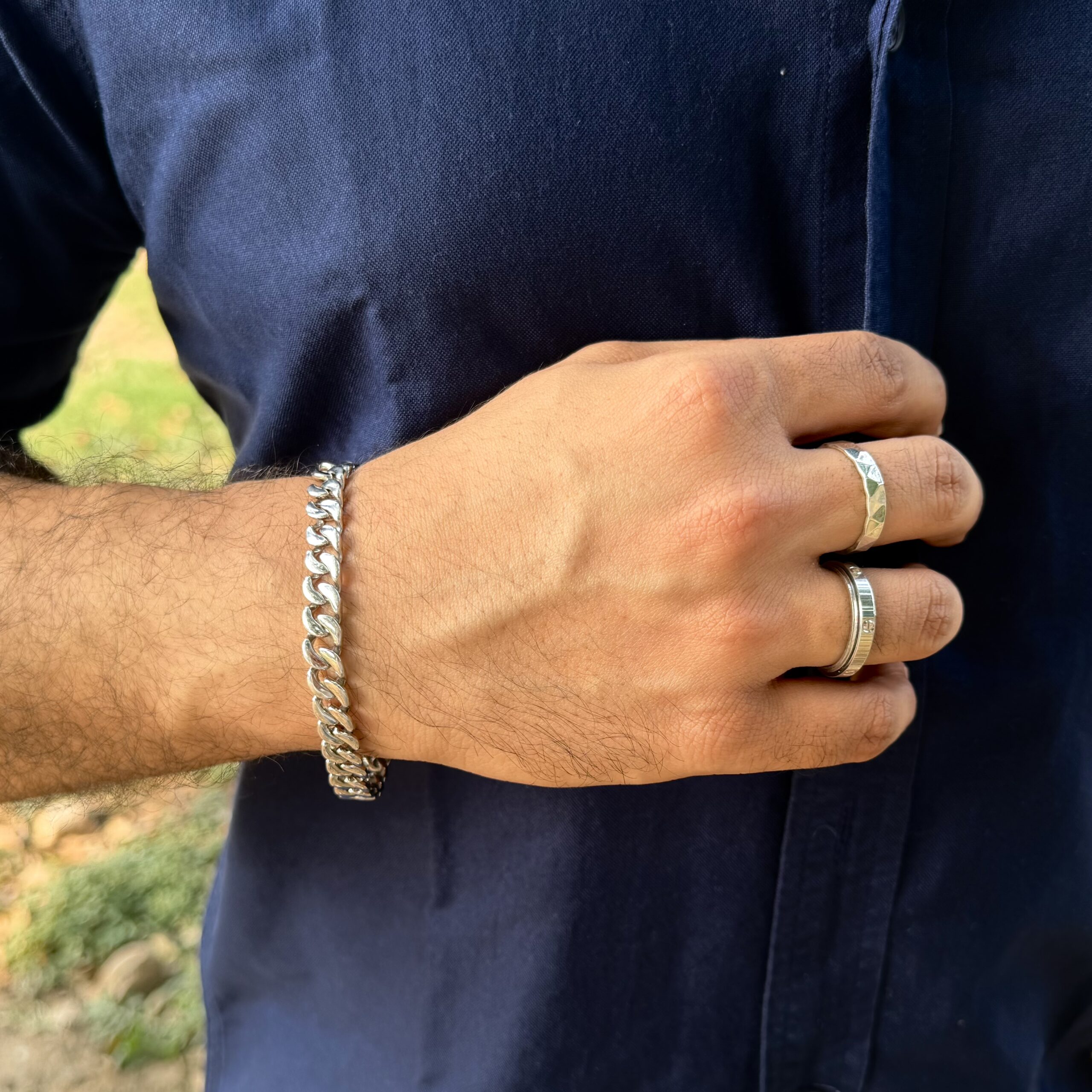 Silver Classic Bracelet for Him - Image 2