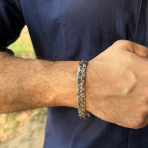 Silver Wave Bracelet For Him