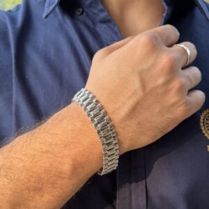 Silver Classic Bold Bracelet For Him