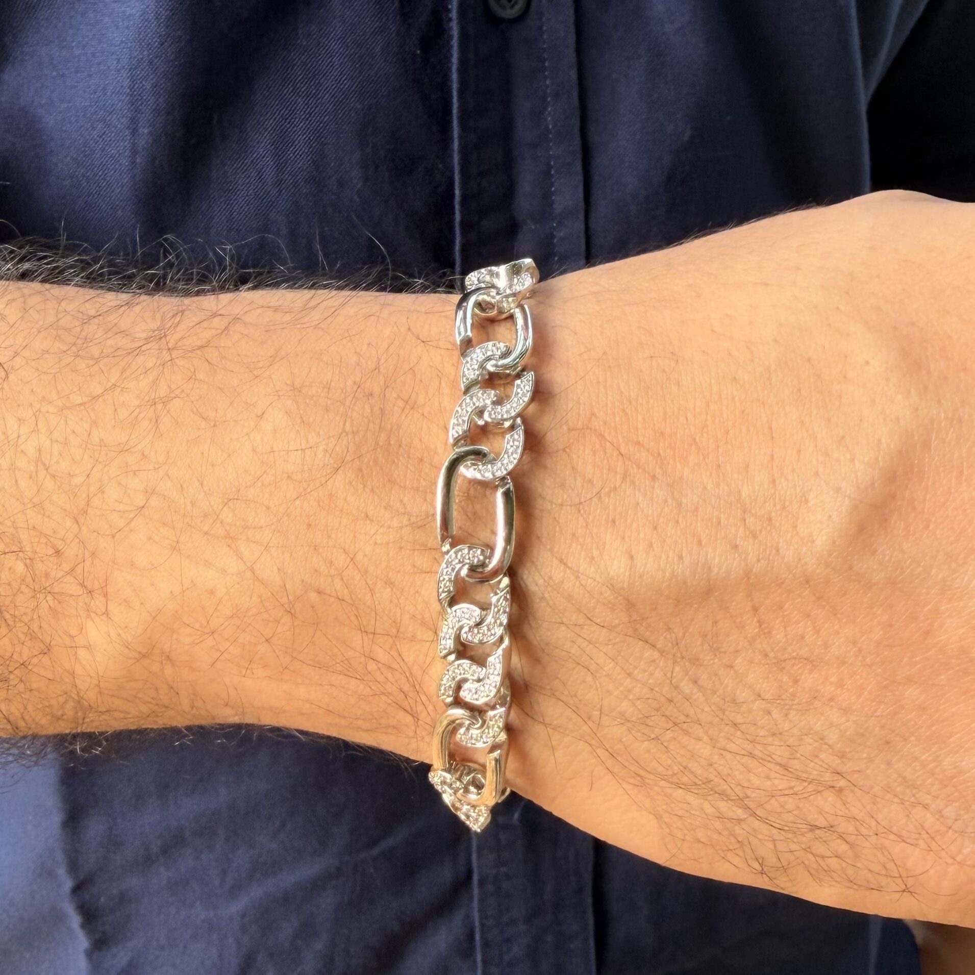 Silver Admiring Bracelet For Him - Image 2