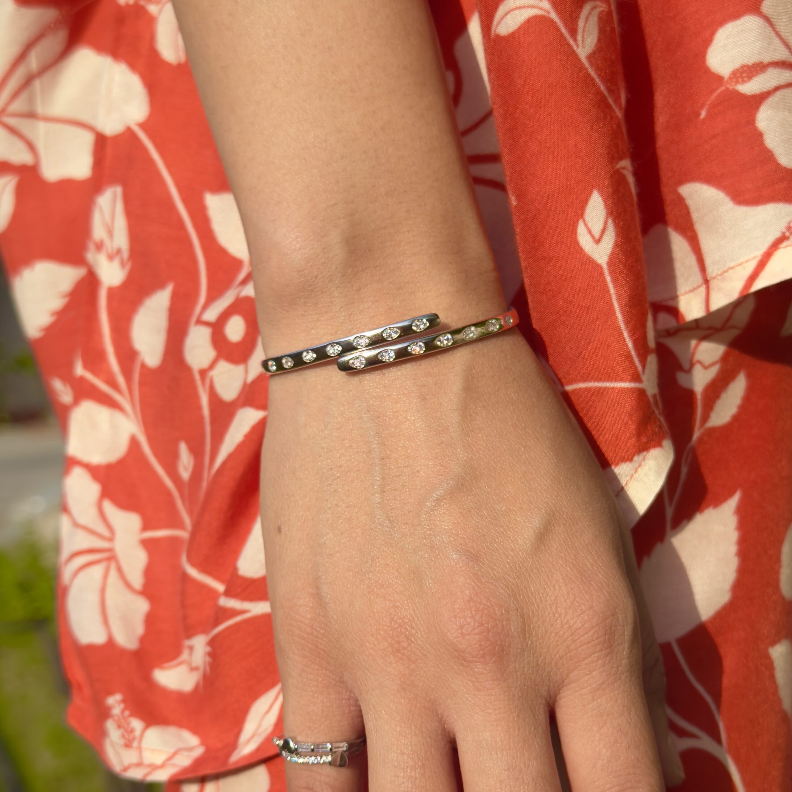 Silver Ice Cuff Bracelet - Image 3