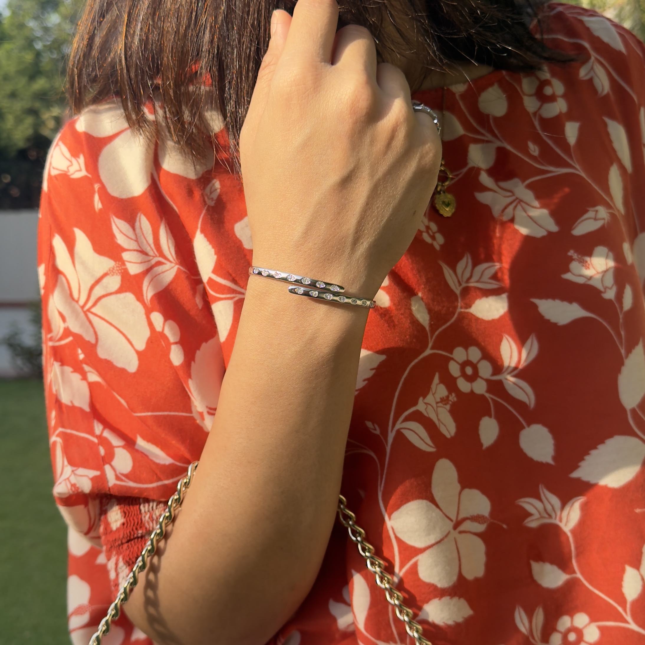 Silver Ice Cuff Bracelet - Image 2
